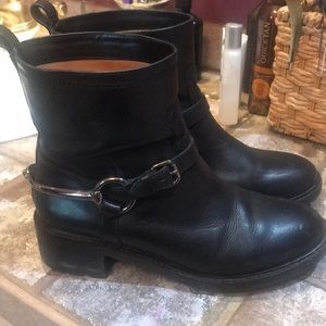 Coach black boots with spur accent size 8